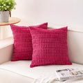 Pack of 2 Corduroy Decorative Throw Pillow Covers 24x24 Inch Soft Striped by Unknown
