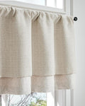 jinchan Valance Curtain Beige Hearthered Farmhouse Light Filtering Double Layer by JINCHAN