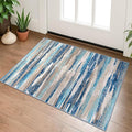 Lansny Small Abstract Area Rug, Entryway Rug Washable Door Mat Indoor Entrance by lansny