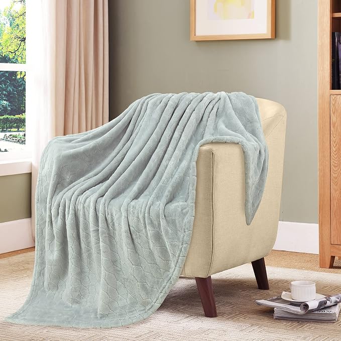 TOONOW Fleece Blanket Textured Fuzzy Plush Throw Blanket Twin Size 60" x 80" - Image 6