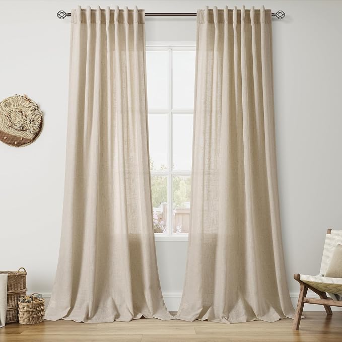 Nanspring Taupe Burlywood Curtains 108 Inches Long by Nanspring
