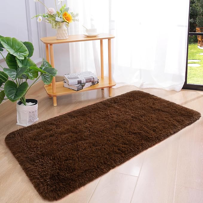 Chicrug Soft Runner Rug for Bedroom Living Room Plush Fluffy Rugs 2x4 Feet - Image 3
