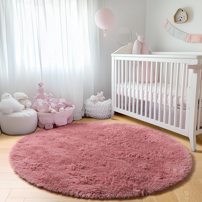 ONASAR Blush Round Area Rugs 4ft - Image 8