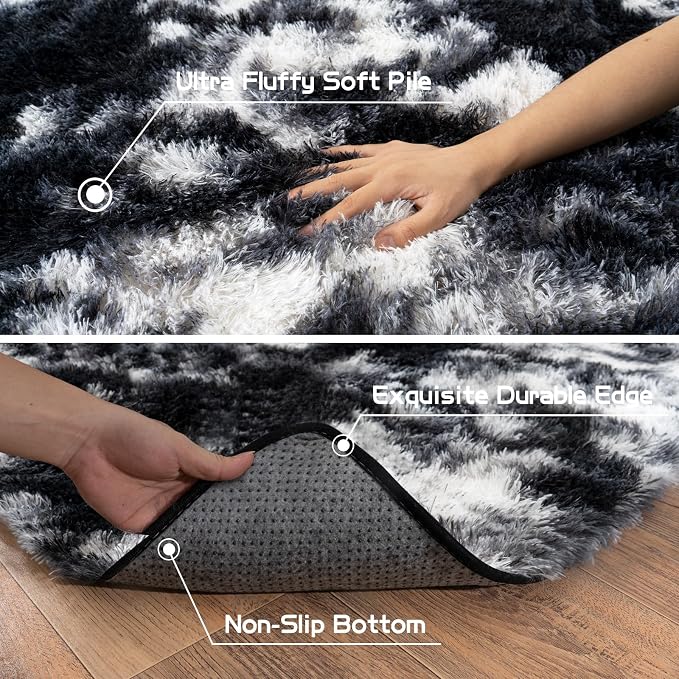 Pionblank Fluffy Runner Rugs for Bedroom 2x6, Modern Shaggy Area Rug for - Image 6