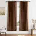 Guken Caramel Brown 100% Blackout Linen Curtains 72 Inch Length 2 Panels Set by Guken