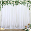 White Tulle Backdrop Curtain for Parties Wedding 10ft x 8ft Sheer Backdrop by Suppromo