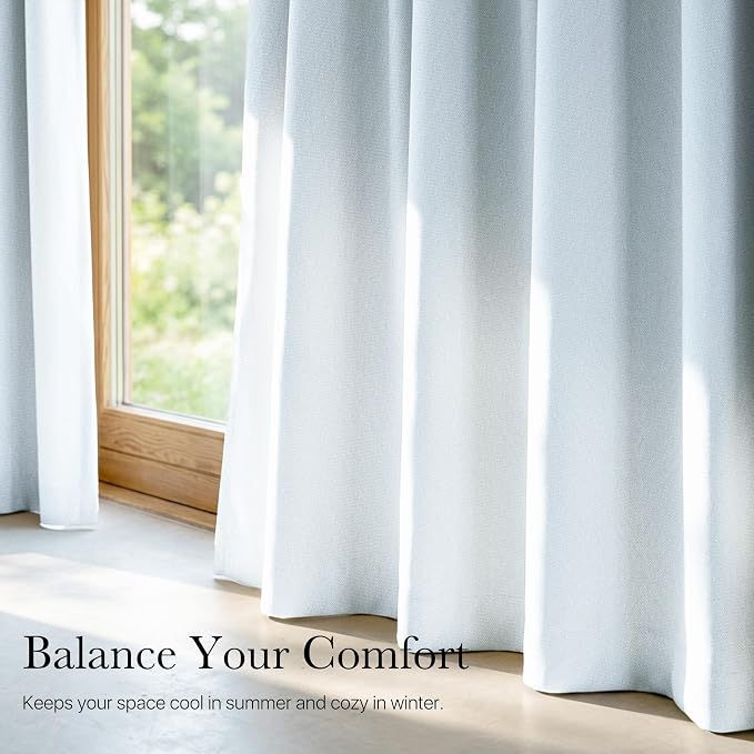 NICETOWN Farmhouse 100% Blackout Linen Curtains - Image 6