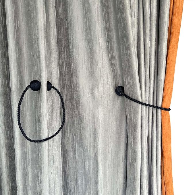 Melaluxe 6 Pack Magnetic Curtain Tiebacks, Decorative Curtain Holdbacks - Image 4