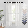 NICETOWN Linen Sheer Curtains Flax Texture by NICETOWN