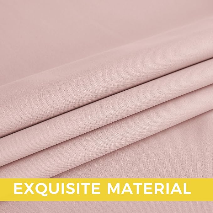 NICETOWN Room Darkening Draperies Curtains Panels, 2 Panels Blush Pink W52 x L84 - Image 5