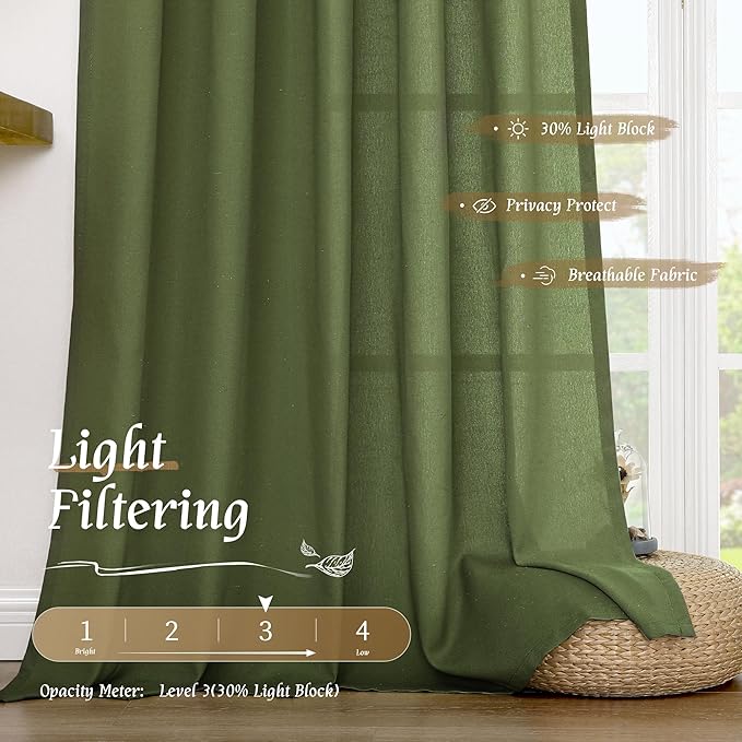 LAMIT Linen Blended Curtains 84 inch - Image 4