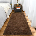 Goideal Fluffy Runner Rug for Bedroom Living Room, 2x6 Brown Bedside Rugs by Goideal