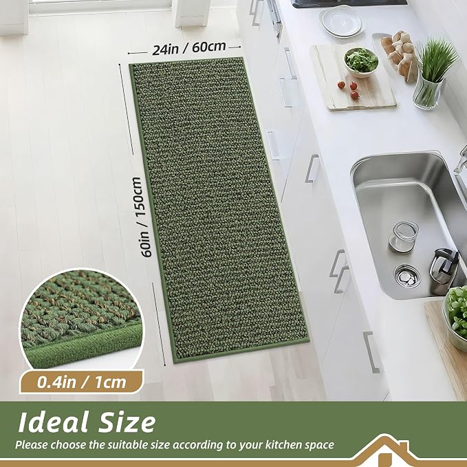 BEQHAUSE Kitchen Runner Rugs 24"x60", Non-Slip Kitchen Mats - Image 2