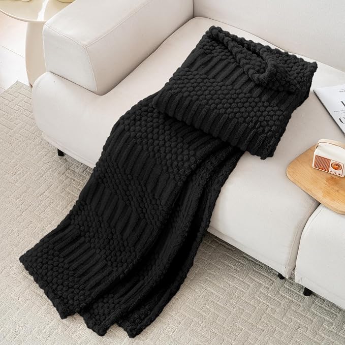90x104 Inch Black King Size Blanket - Image 4
