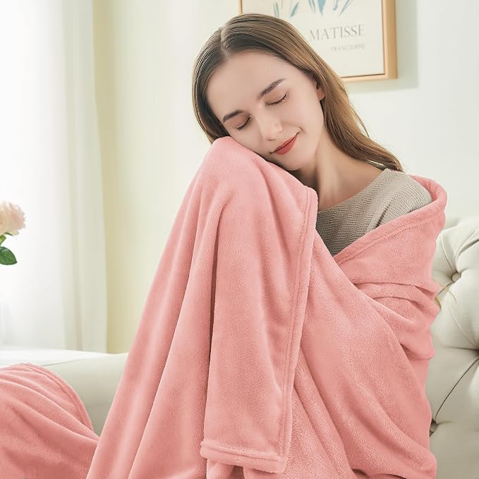BEDELITE Fleece Blankets Queen Size Pink Throw Blankets - Image 3