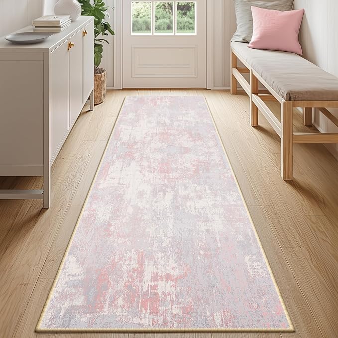 Washable Area Rugs 2'x6' Non-Slip Modern Abstract Soft - Image 3