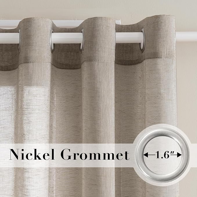 H.VERSAILTEX Linen Curtains Flax Linen Blended Curtain Panels - Image 2