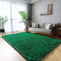 Dark Green Area Rugs for Living Room Bedroom, 5x8 Fluffy Shaggy Large Rug by ONASAR