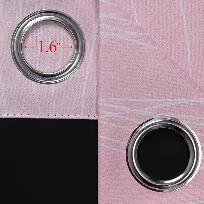 Estelar Textiler Pink and Teal Blackout Curtains 102 Inch Length 2 Panels Set - Image 7