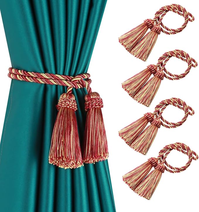 Fenghuangwu Curtain Tiebacks Handmade Decorative Curtain Holdbacks Rope by fenghuangwu