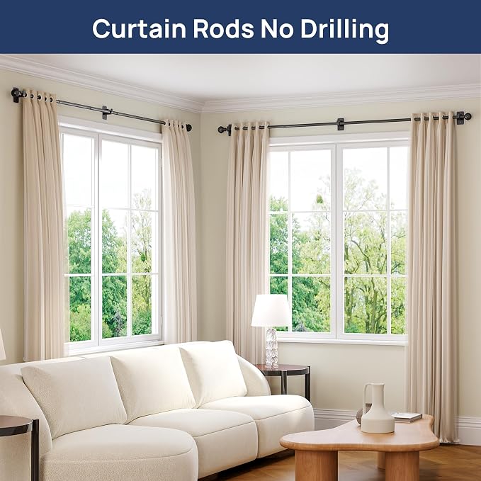 ENJOYBASICS 2 Pack No Drill Curtain Rods - Image 3