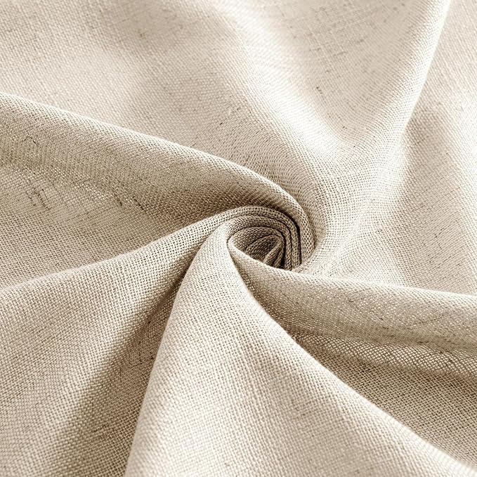MIULEE Light Taupe Linen Curtains 90 Inch Long 2 Panels - Image 8