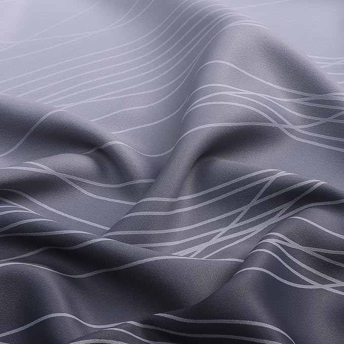 Estelar Textiler Black and Greyish White Ombre Short Blackout Kitchen Curtains - Image 9