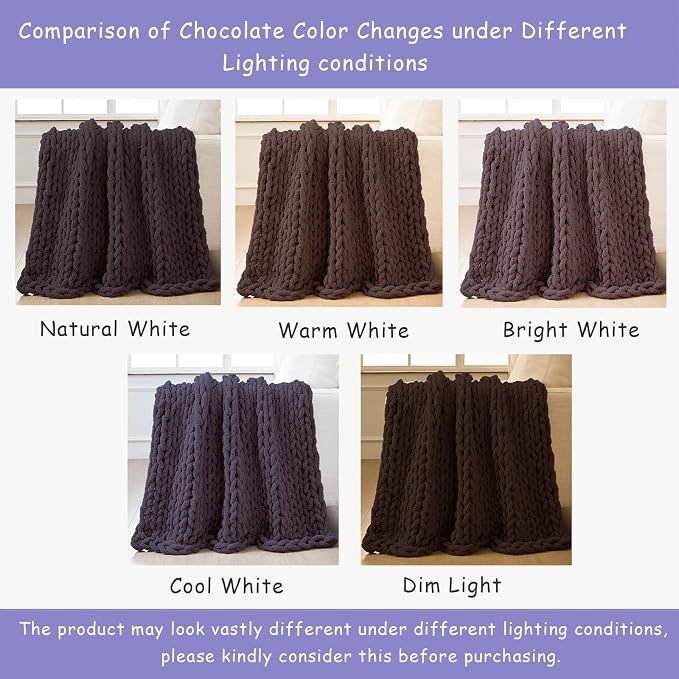 Bigacogo Chunky Knit Throw Blanket - Image 5