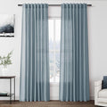 Nanspring Light Blue Linen Curtains 84 Inch Length 2 Panels Set by Nanspring