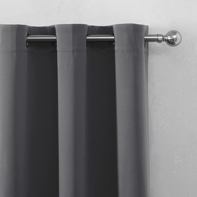 LEMOMO Grey Blackout Curtains/52 x 72 Inch/Set of 2 Panels Thermal Insulated - Image 7
