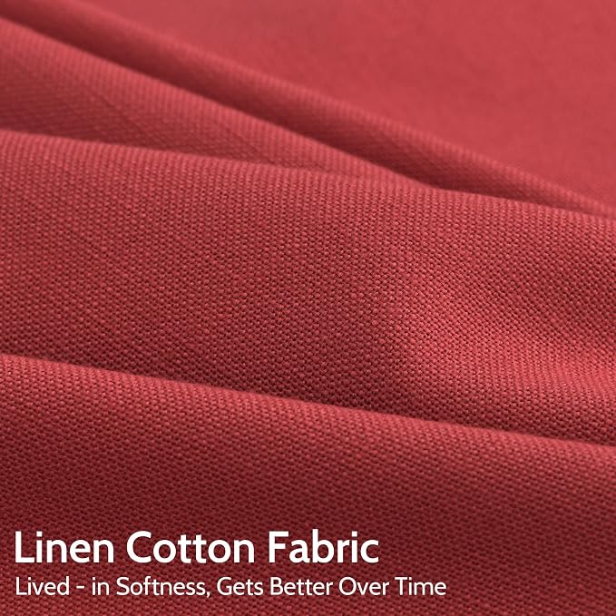 Christmas Red Linen Curtains 108 Inches Long - Image 4