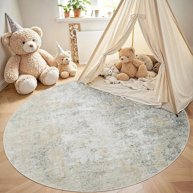 Round Rug 5ft Circle Rug Washable: Carpet Small Circular Area Rug - Image 4