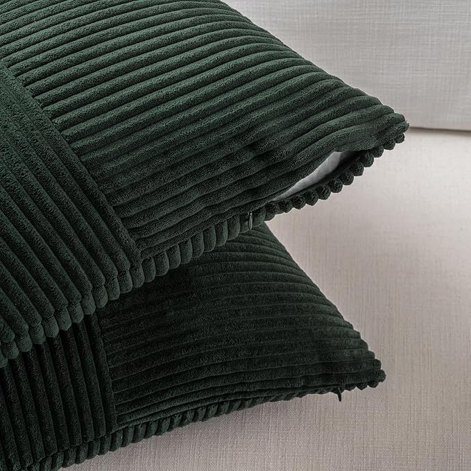 Fancy Homi 2 Packs Dark Green Lumbar Decorative Throw Pillow Covers 16x26 Inch - Image 4