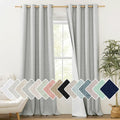 NICETOWN Grey Long Linen Full Shade Panels 108 inches Long 2 Panels, Thermal by NICETOWN