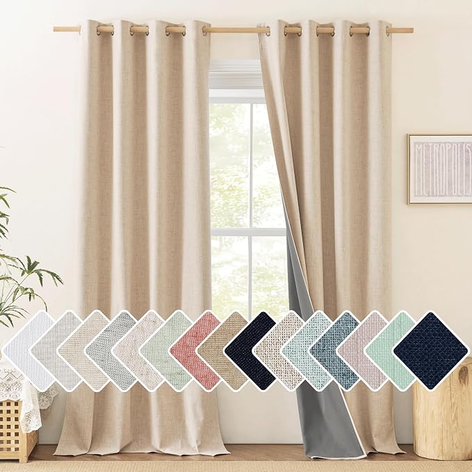 NICETOWN Farmhouse Style Keep Warm Large Window Draperies 108 inches Length by NICETOWN