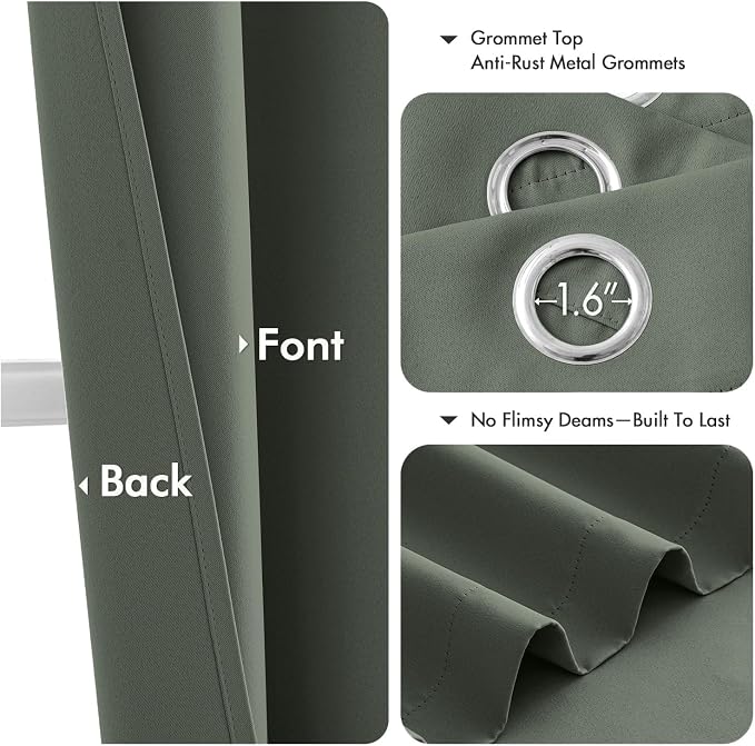 MIULEE Dark Mallard Blackout Curtains - Image 4