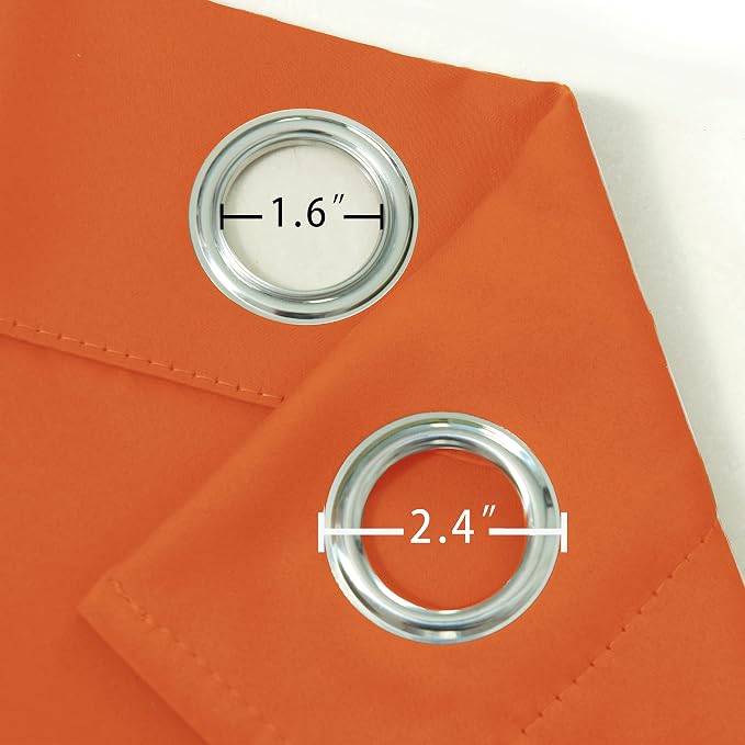 LEMOMO Blackout Curtains 66 x 95 inch/Orange Curtains Set of 2 Panels/Thermal - Image 6