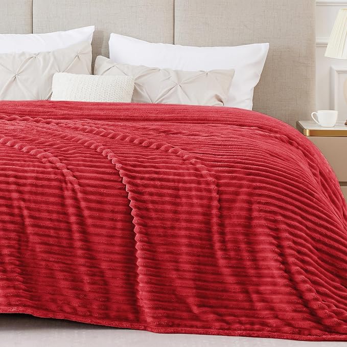BEDELITE Fleece Blanket Queen Size – 3D Ribbed Jacquard Soft and Warm - Image 7