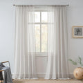 FMFUNCTEX Linen Sheer Curtains for Bedroom, Rod Pocket 2 Panels Set by Fmfunctex
