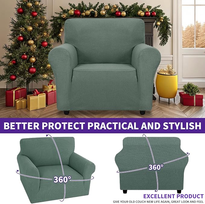 ZNSAYOTX Super Stretch Chair Slipcover Universal Sofa Chair Covers - Image 2