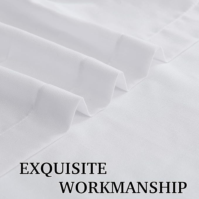 RYB HOME White Linen Curtains 84 inches Long, Semi Sheer Light Filtering Back - Image 5