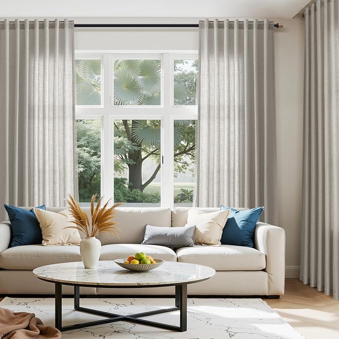 Silver Grey Linen Curtains 102 Inches - Image 5