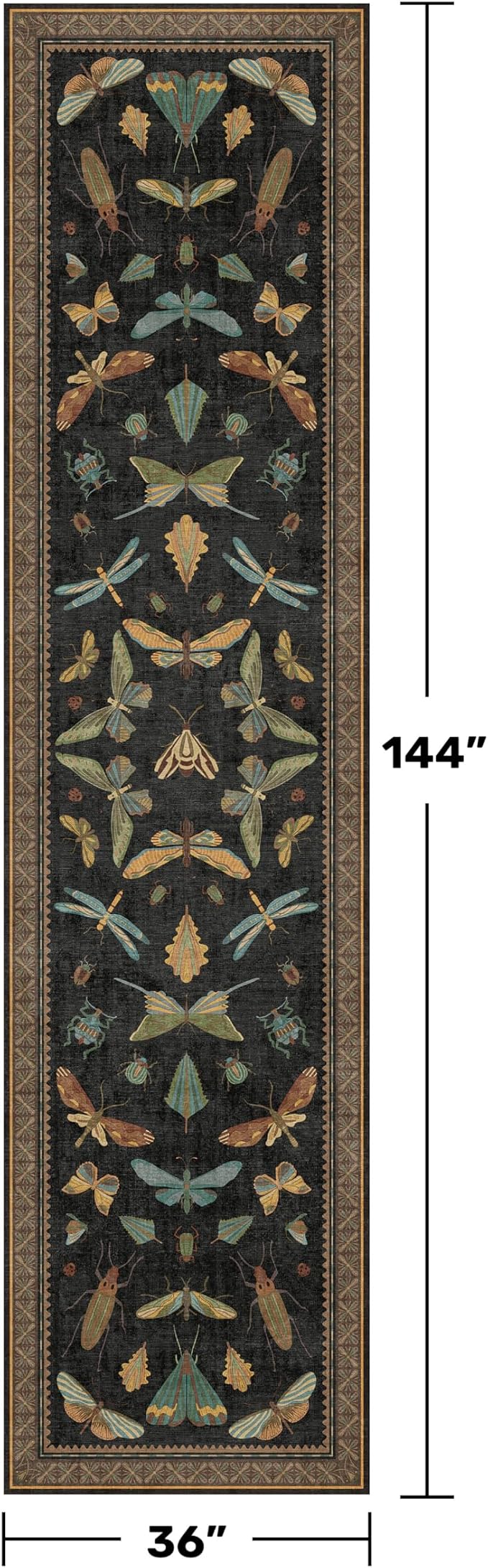 Green and Black 3x12 Long Runner Rugs - Image 2