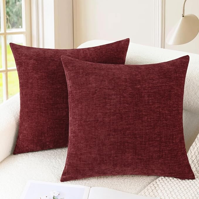 CaliTime Decorative Couch Throw Pillow Covers 20 X 20 Inches Burgundy | Pack of by CaliTime