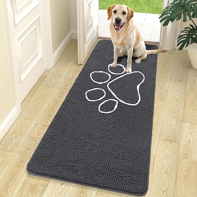 OLANLY Dog Door Mat for Muddy Paws 70x24, Paw Print Design, Absorbs Moisture by OLANLY