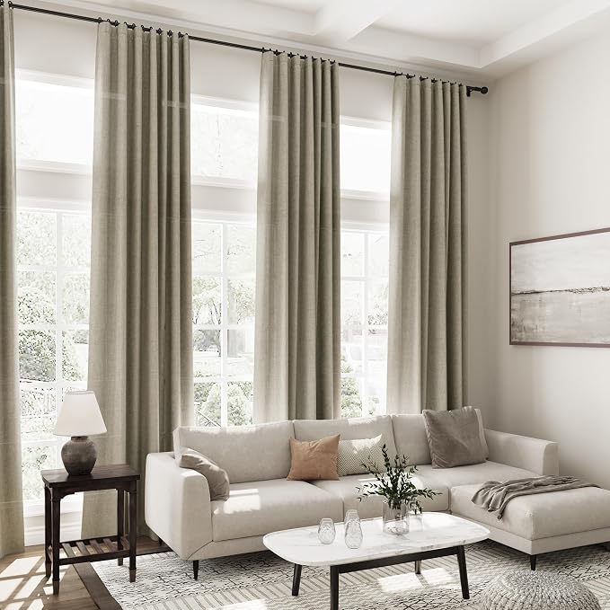 Mocha Linen Curtains 120 Inch Extra Long - Image 7