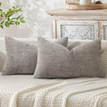 MIULEE Pack of 2 Lumbar Couch Throw Pillow Covers 20x12 Inch Light Gray Modern by MIULEE
