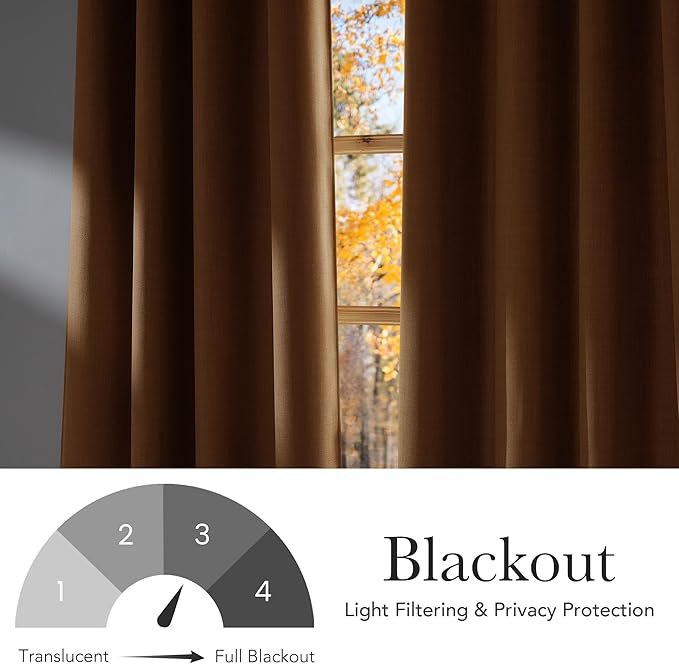 NICETOWN Faux Linen Gold Brown Blackout Curtains 84 inches Long - Image 6