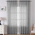Lecloud Leia Charcoal Grey Sheer Curtains 108 Inches Long 2 Panels, Airy by Lecloud