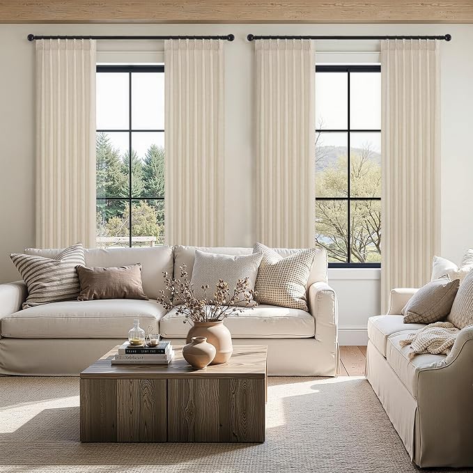 92 Inches Long Pinch Pleated Semi Sheer Curtains - Image 5